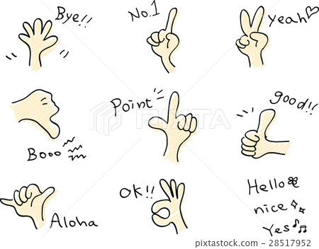 Freehand hand icon set 28517952