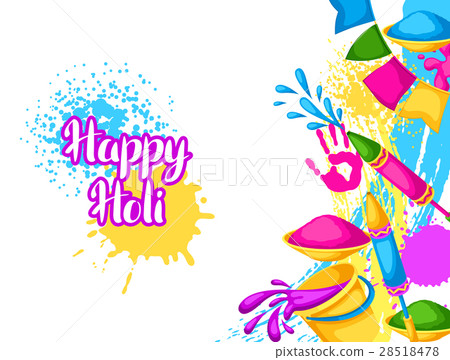 Happy Holi colorful background. Illustration of 28518478