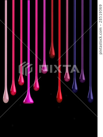 Nail polish liquid drops splash paint on black Nail polish liquid drops splash paint on black 28519369