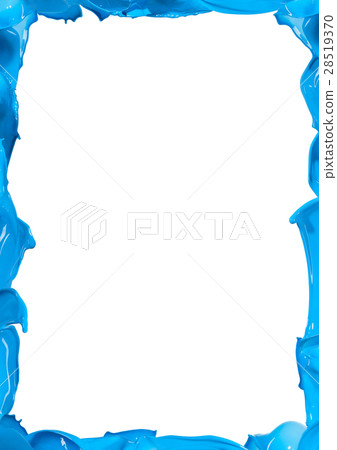 Blue paint splash frame on white Blue paint splash frame on white 28519370