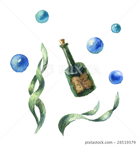 Watercolor sea symbols and icons 28519379