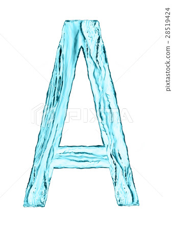 Water splash letter A with light blue color Water splash letter A with light blue color 28519424