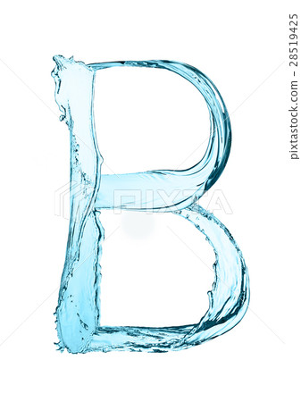 Water splash letter B with light blue color Water splash letter B with light blue color 28519425
