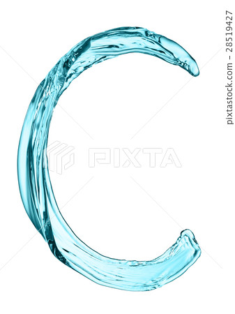 Water splash letter C with light blue color 28519427