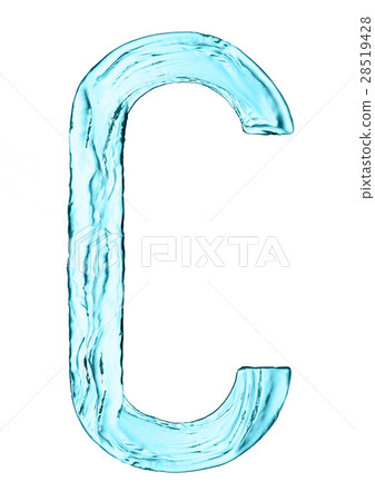 Water splash letter C with light blue color Water splash letter C with light blue color 28519428