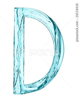 Water splash letter D with light blue color Water splash letter D with light blue color 28519430