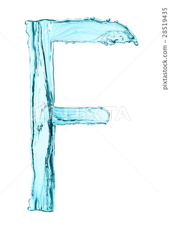 Water splash letter F with light blue color 28519435