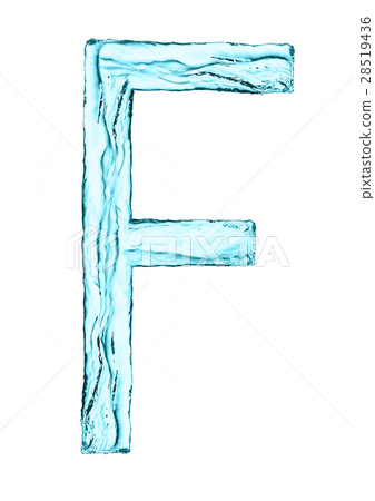 Water splash letter F with light blue color Water splash letter F with light blue color 28519436