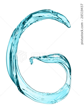 Water splash letter G with light blue color Water splash letter G with light blue color 28519437