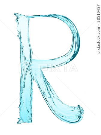 Water splash letter R with light blue color Water splash letter R with light blue color 28519457