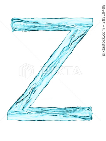 Water splash letter Z with light blue color Water splash letter Z with light blue color 28519488