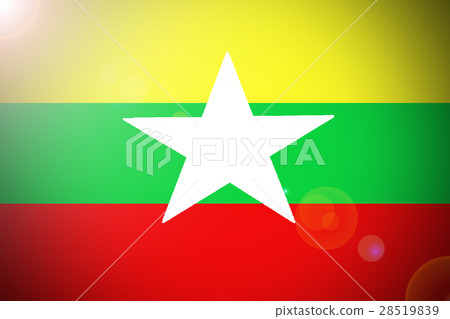 Myanmar national flag 3D illustration symbol Myanmar national flag 3D illustration symbol 28519839