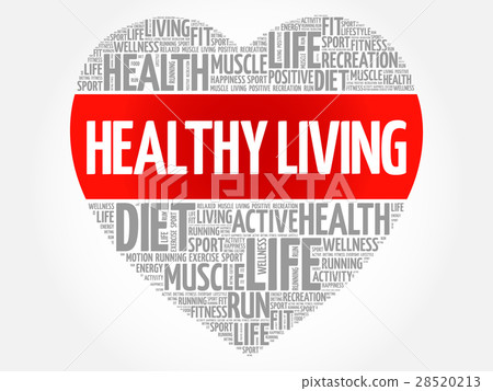 Healthy Living heart word cloud 28520213