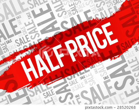 HALF PRICE Sale words cloud 28520268