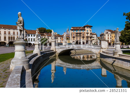 Canal with statues on prato Valle in Padova Italy 28521331