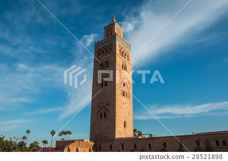 Koutoubia Mosque and palm trees in Marrakech at 28521898