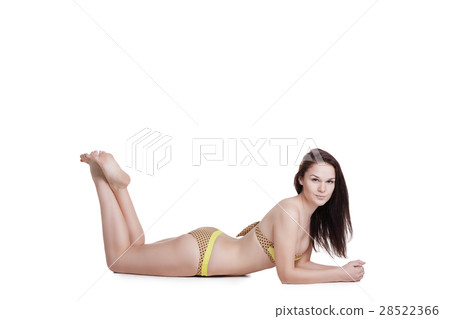 Portrait of a beautiful brunette girl wearing 28522366