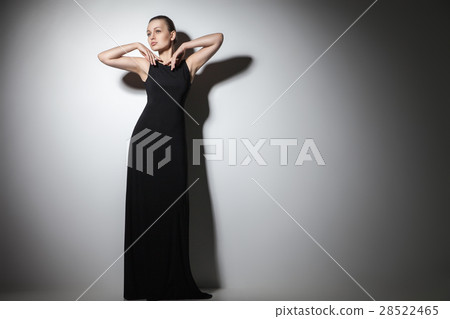 beautiful woman model posing in elegant black beautiful woman model posing in elegant black 28522465