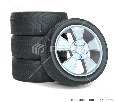 High Quality Car Wheels, Isolated 28522870