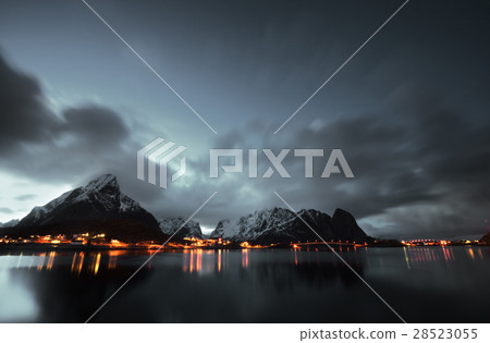 Sunset at Reine, Lofoten islands, Norway 28523055