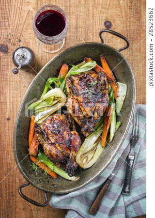 Spring Chicken with Vegetable and Potatoes in Stew 28523662