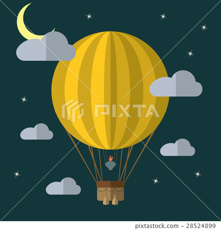 Flat vector illustration of a hot air balloon 28524899