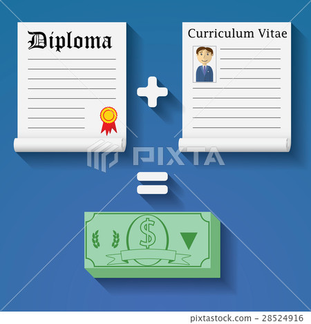 Flat vector illustration concept diploma, resume 28524916