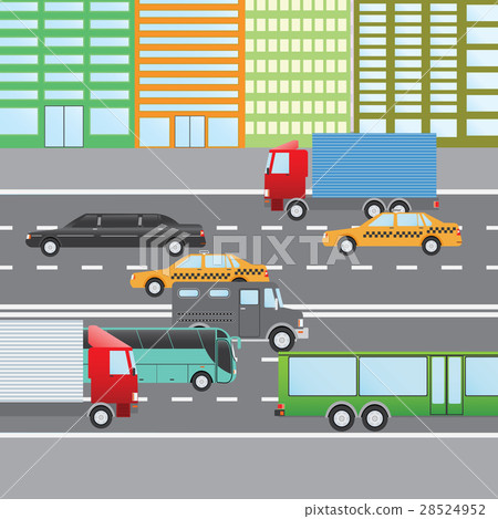 Flat vector illustration of city traffic 28524952