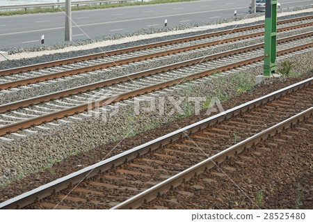 Railway tracks closeup Railway tracks closeup 28525480