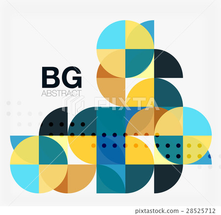 Colorful circles modern abstract composition with 28525712