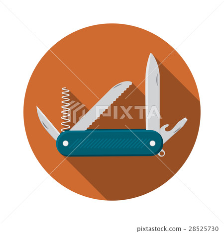 Flat vector illustration of pocket knife icon 28525730