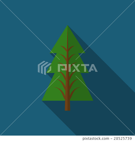 Flat vector illustration of pine tree icon 28525739