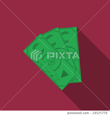 Flat design vector money icon with long shadow Flat design vector money icon with long shadow 28525778
