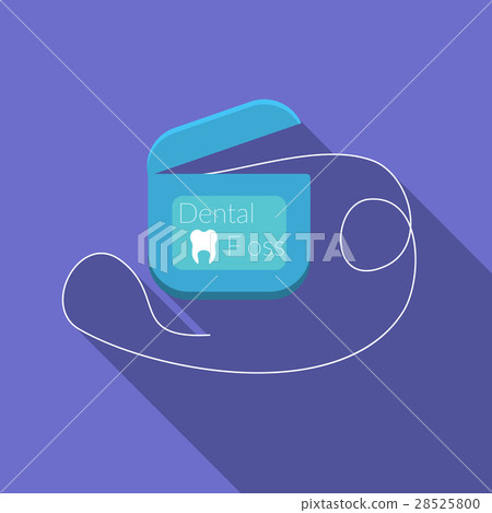 Flat vector illustration of dental floss icon Flat vector illustration of dental floss icon 28525800