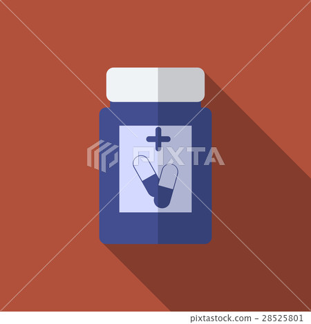 Flat vector illustration of medical pills icon Flat vector illustration of medical pills icon 28525801