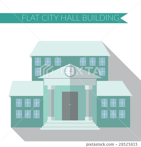 Flat vector illustration city hall building icon 28525815