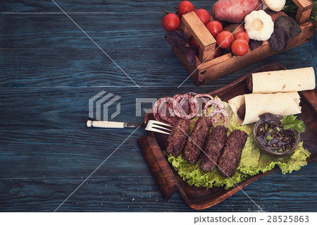 Grilled lula kebab Grilled lula kebab 28525863