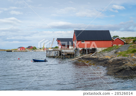 Norwegian retro houses on the water. 28526014