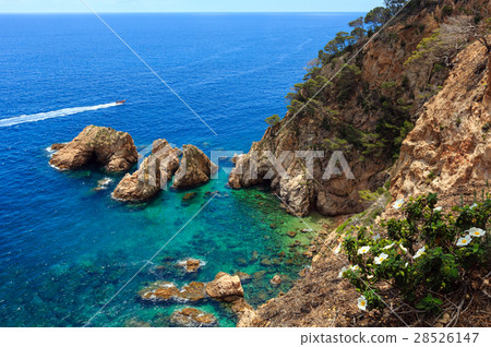 Summer sea rocky coast view (Spain). Summer sea rocky coast view (Spain). 28526147