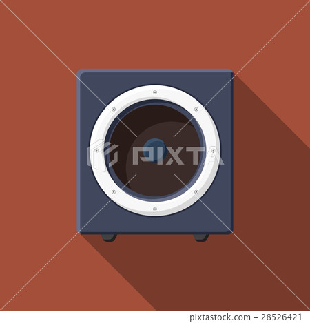 Flat vector Sound speaker icon with long shadow - Stock Illustration ...