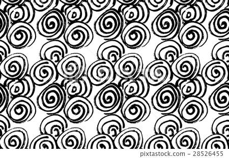 Hand drawn brush abstract spiral seamless pattern Hand drawn brush abstract spiral seamless pattern 28526455