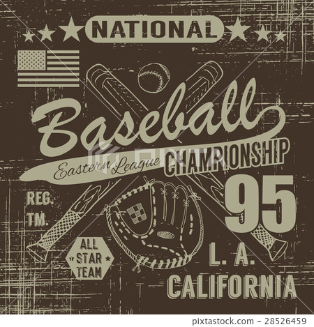 Baseball sport typography, t-shirt print vector  28526459