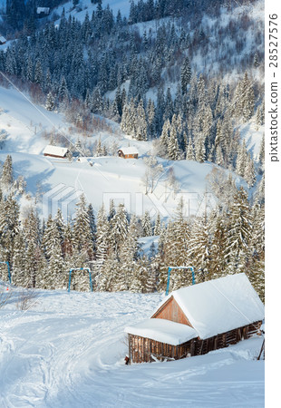 Winter Carpathian Mountains landscape, Ukraine. 28527576