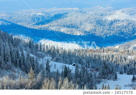 Winter Ukrainian Carpathian Mountains landscape. Winter Ukrainian Carpathian Mountains landscape. 28527578