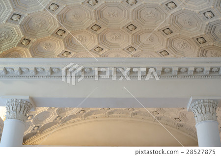 patterns on a white ceiling molding indoors patterns on a white ceiling molding indoors 28527875