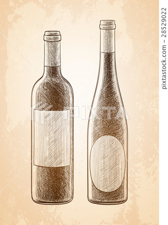 Wine bottles skatch 28529022