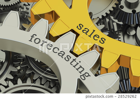 sales forecasting concept on the gears 28529262