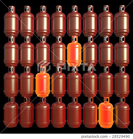 Propane gas cylinders isolated on black background 28529490