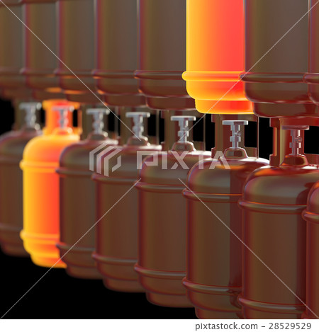 Propane gas cylinders isolated on black background 28529529