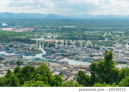 Aerial view of Chumphon estuary Aerial view of Chumphon estuary 28530521